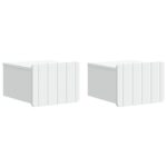 vidaXL Nástenná nočná skrinka Nástenný 2 pcs Biela 33 x 34,5 x 24 cm