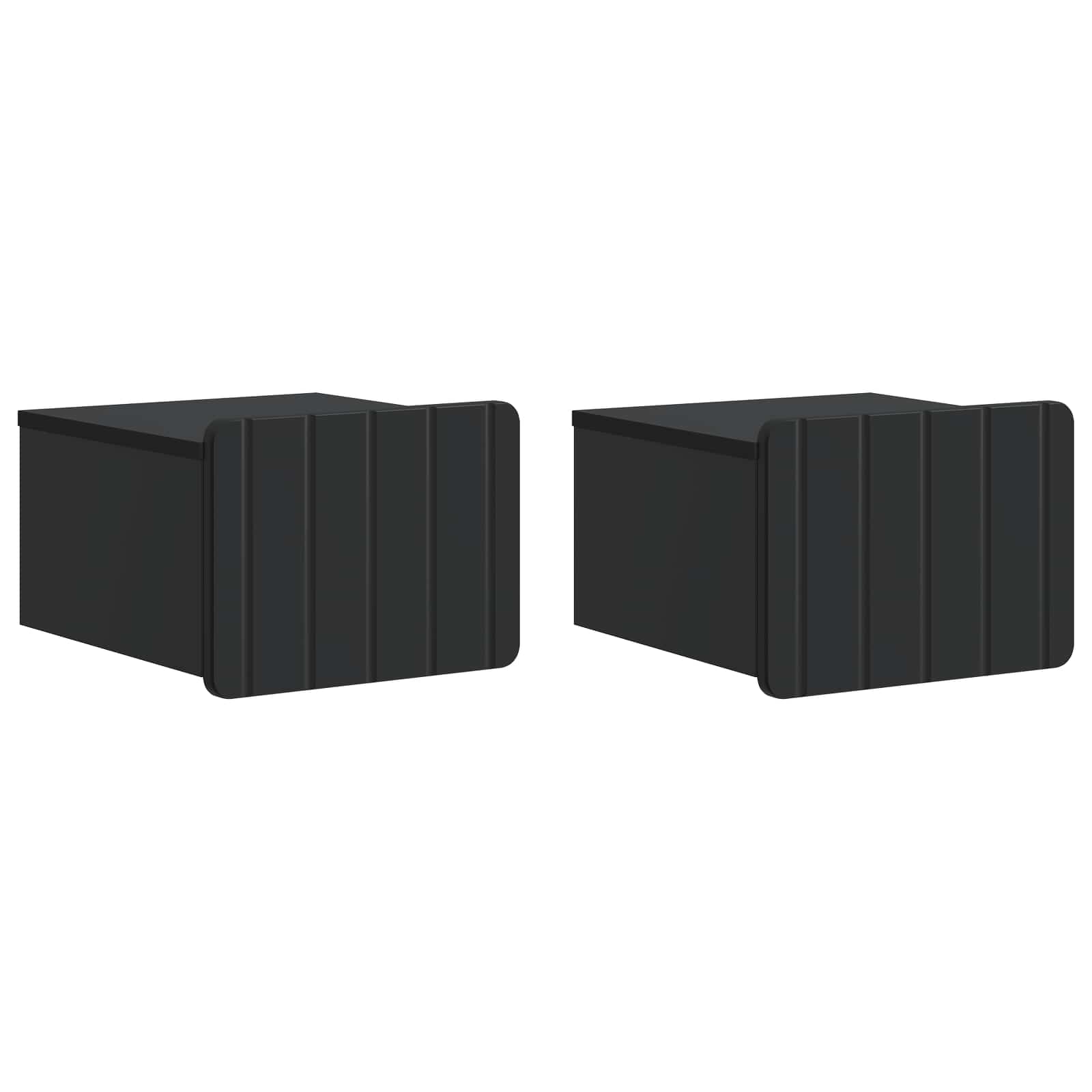 898258_1.jpg vidaXL Nástenná nočná skrinka Nástenný 2 pcs Čierna 33 x 34,5 x 24 cm – Obrázok 1