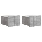 vidaXL Nástenná nočná skrinka 2 pcs Betónovo sivá 33 x 34,5 x 24 cm
