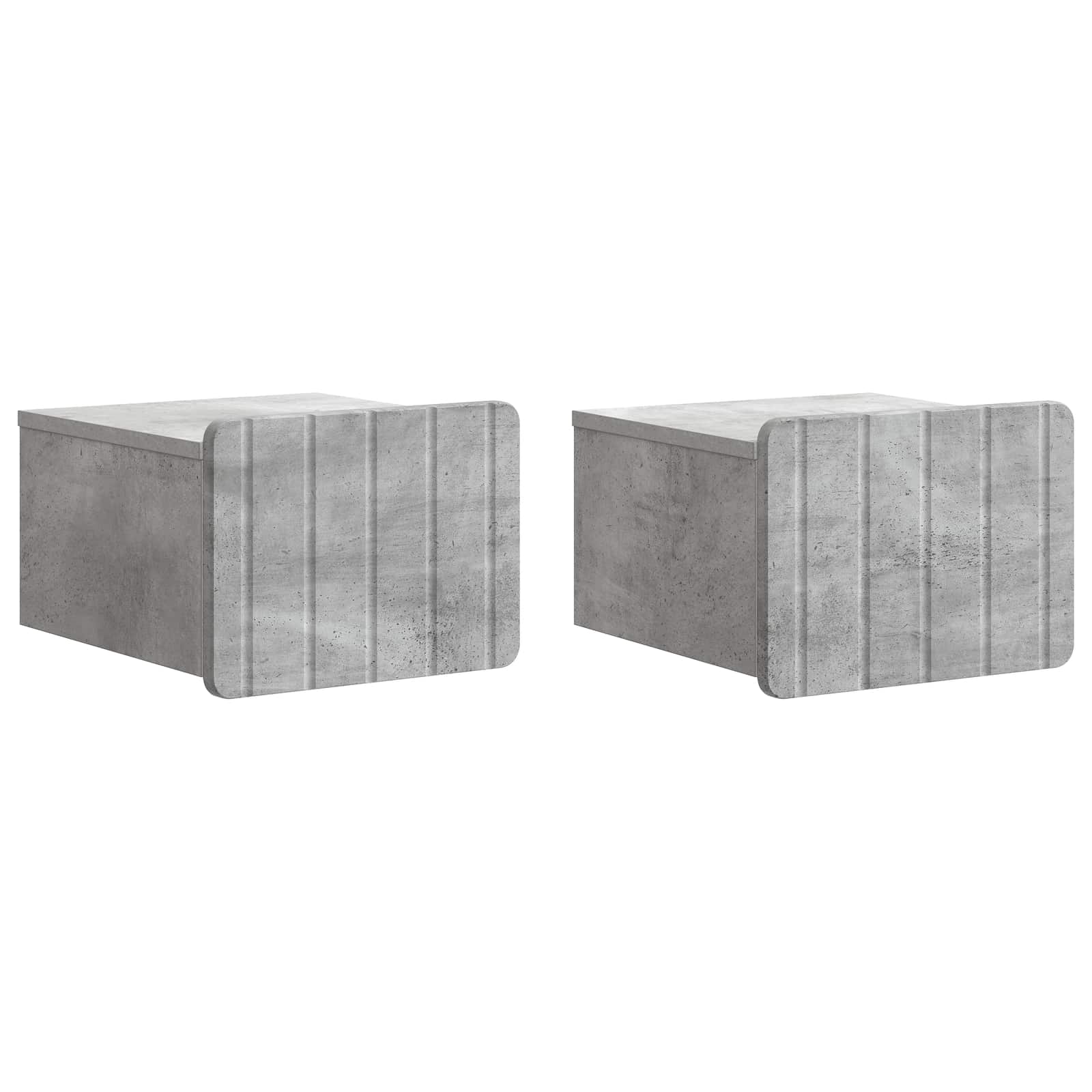 898262_1.jpg vidaXL Nástenná nočná skrinka 2 pcs Betónovo sivá 33 x 34,5 x 24 cm – Obrázok 1