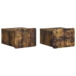 vidaXL Nástenná nočná skrinka 2 pcs Dymový dub 33 x 34,5 x 24 cm