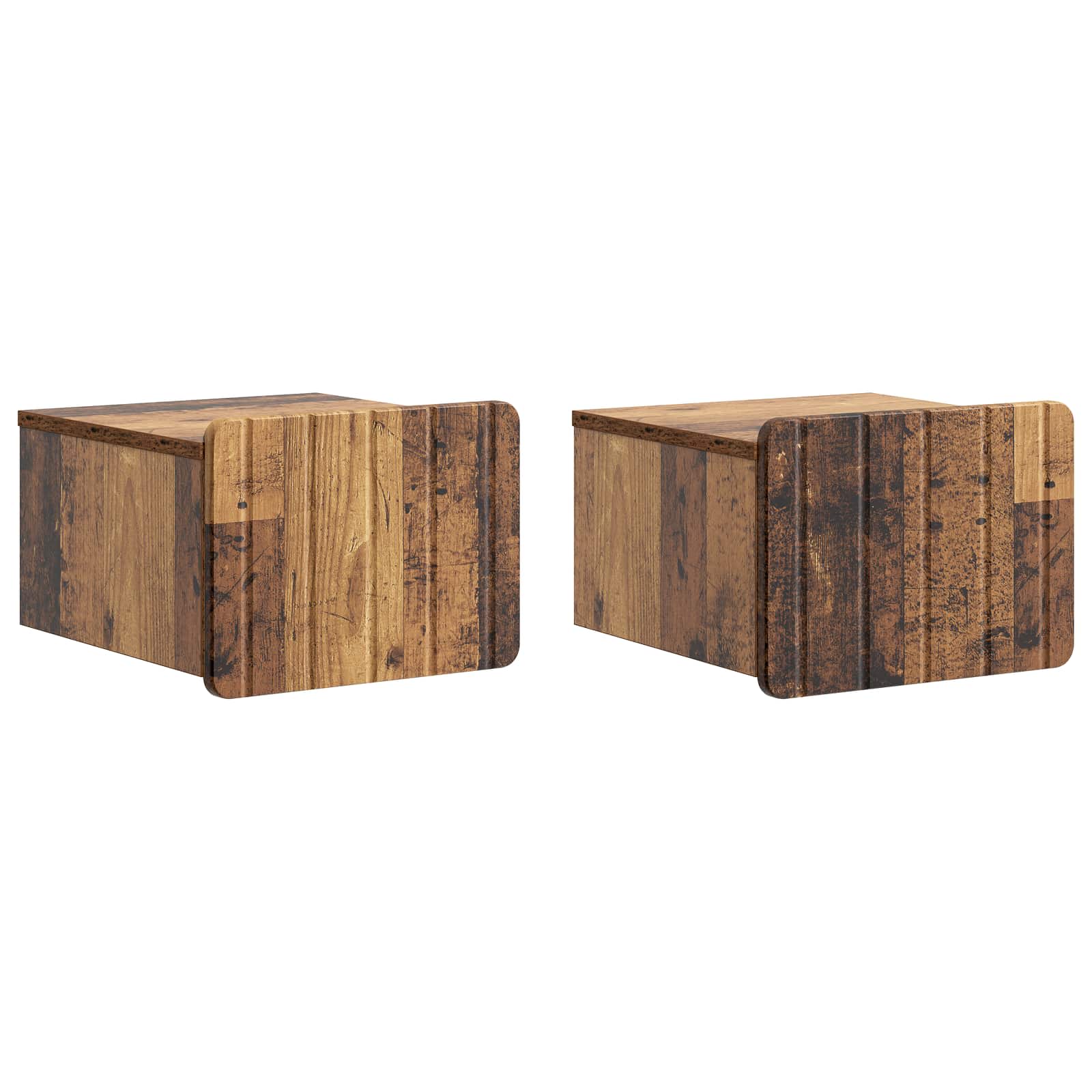 898272_1.jpg vidaXL Nástenná nočná skrinka 2 pcs Staré drevo 33 x 34,5 x 24 cm – Obrázok 1