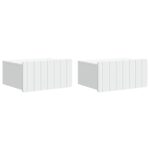vidaXL Nástenná nočná skrinka Nástenný 2 pcs Biela 49 x 34,5 x 24 cm
