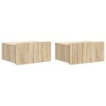 vidaXL Nástenná nočná skrinka 2 pcs Dub sonoma 49 x 34,5 x 24 cm
