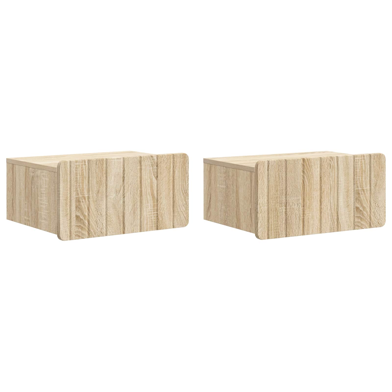 898280_1.jpg vidaXL Nástenná nočná skrinka 2 pcs Dub sonoma 49 x 34,5 x 24 cm – Obrázok 1