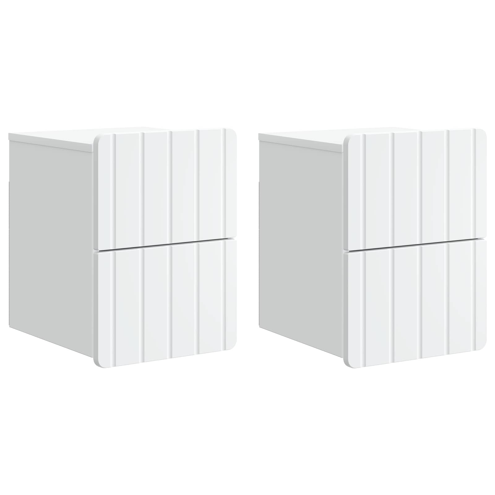 898296_1.jpg vidaXL Nástenná nočná skrinka Nástenný 2 pcs Biela 33 x 34,5 x 43 cm – Obrázok 1