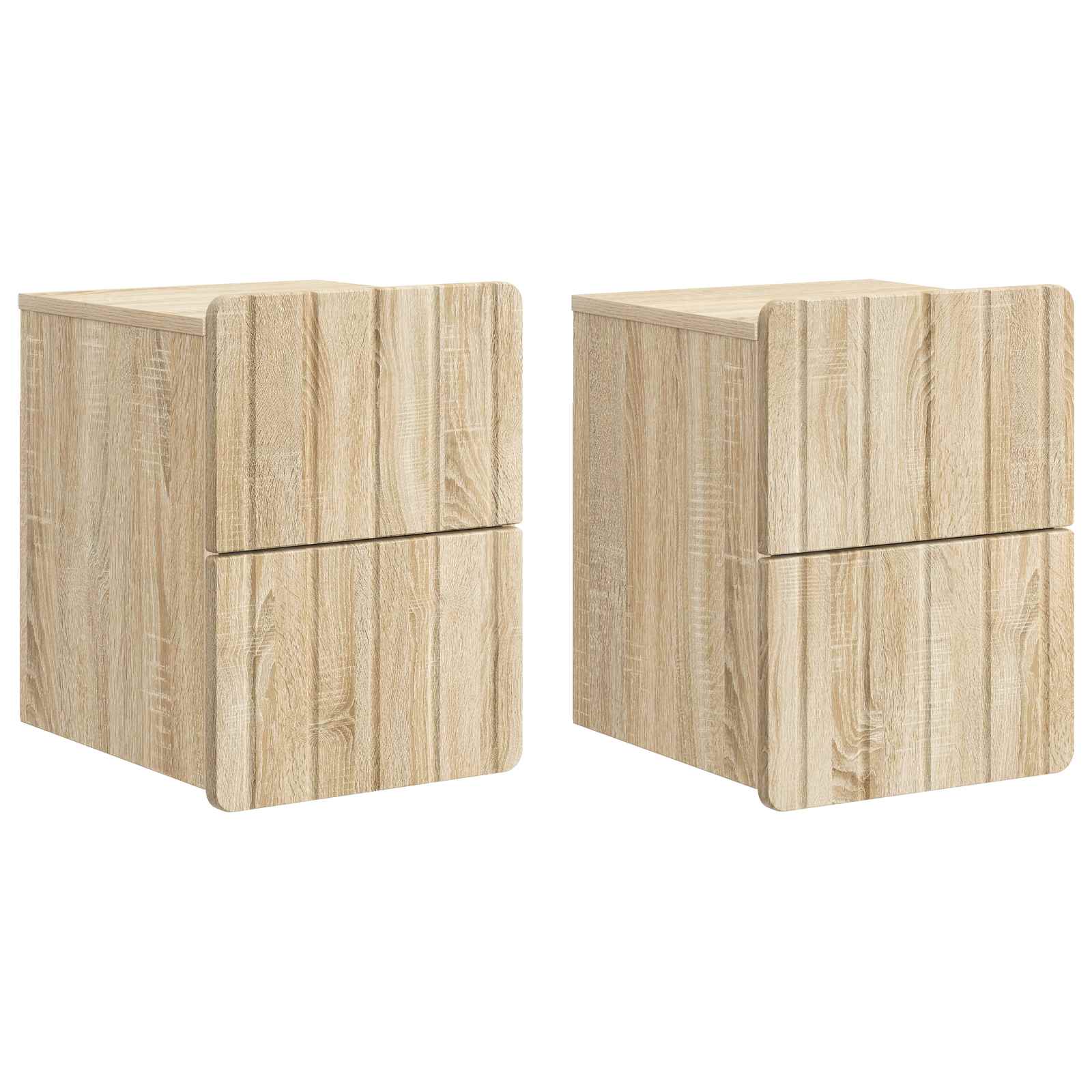 898300_1.jpg vidaXL Nástenná nočná skrinka 2 pcs Dub sonoma 33 x 34,5 x 43 cm – Obrázok 1