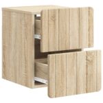 vidaXL Nástenná nočná skrinka 2 pcs Dub sonoma 33 x 34,5 x 43 cm – Obrázok 4