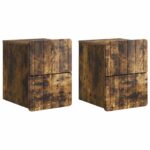 vidaXL Nástenná nočná skrinka 2 pcs Dymový dub 33 x 34,5 x 43 cm