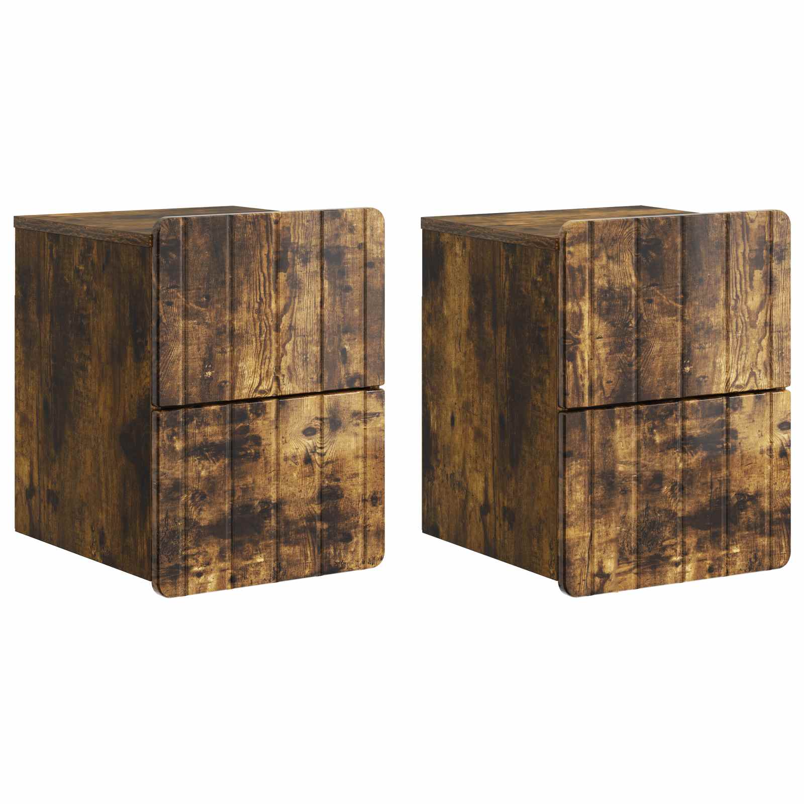 898306_1.jpg vidaXL Nástenná nočná skrinka 2 pcs Dymový dub 33 x 34,5 x 43 cm – Obrázok 1