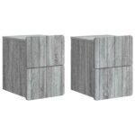 vidaXL Nástenná nočná skrinka 2 pcs Sivá sonoma 33 x 34,5 x 43 cm