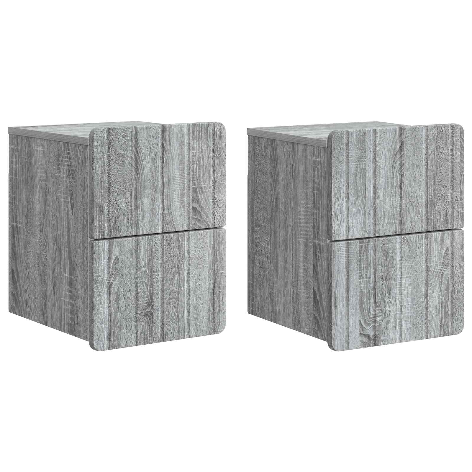 898308_1.jpg vidaXL Nástenná nočná skrinka 2 pcs Sivá sonoma 33 x 34,5 x 43 cm – Obrázok 1