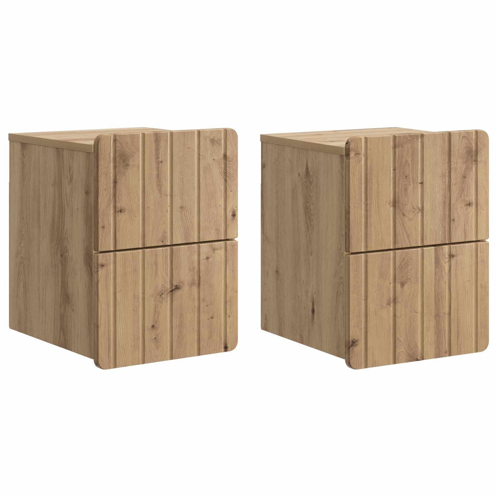 898314_1.jpg vidaXL Nástenná nočná skrinka 2 pcs Dub artisan 33 x 34,5 x 43 cm – Obrázok 1