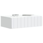 vidaXL Nástenný bočný stôl Biela 59 x 34,5 x 17 cm Kompozitné drevo – Obrázok 2