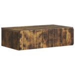vidaXL Nástenný bočný stôl Dymový dub 59 x 34,5 x 17 cm