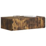 vidaXL Nástenný bočný stôl Dymový dub 59 x 34,5 x 17 cm – Obrázok 2