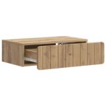 vidaXL Nástenný bočný stôl Dub artisan 59 x 34,5 x 17 cm – Obrázok 3