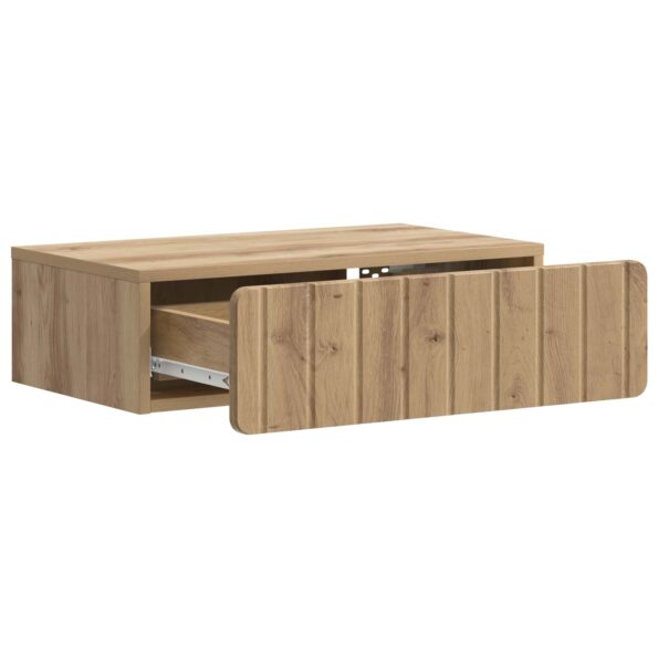vidaXL Nástenný bočný stôl Dub artisan 59 x 34,5 x 17 cm – Obrázok 3