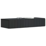 vidaXL Nástenný bočný stôl Čierna 87,5 x 34,5 x 17 cm Kompozitné drevo – Obrázok 2