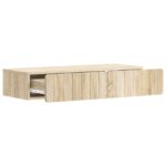 vidaXL Nástenný bočný stôl Dub sonoma 87,5 x 34,5 x 17 cm – Obrázok 3
