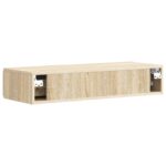 vidaXL Nástenný bočný stôl Dub sonoma 87,5 x 34,5 x 17 cm – Obrázok 6
