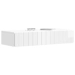 vidaXL Nástenný bočný stôl Biela s vysokým leskom 87,5 x 34,5 x 17 cm – Obrázok 2