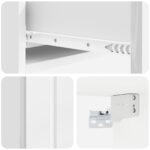 vidaXL Nástenný bočný stôl Biela s vysokým leskom 87,5 x 34,5 x 17 cm – Obrázok 7