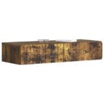 vidaXL Nástenný bočný stôl Dymový dub 87,5 x 34,5 x 17 cm – Obrázok 2