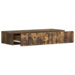 vidaXL Nástenný bočný stôl Dymový dub 87,5 x 34,5 x 17 cm – Obrázok 3