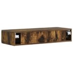 vidaXL Nástenný bočný stôl Dymový dub 87,5 x 34,5 x 17 cm – Obrázok 6