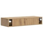 vidaXL Nástenný bočný stôl Dub artisan 87,5 x 34,5 x 17 cm – Obrázok 6