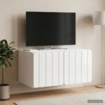 vidaXL Nástenná TV skrinka Biela s vysokým leskom 59,5 x 41 x 30 cm