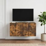 vidaXL Nástenná TV skrinka Nástenný Dymový dub 59,5 x 41 x 30 cm