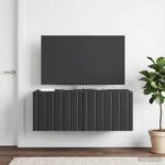 vidaXL Nástenná TV skrinka Čierna 78,5 x 41 x 30 cm Kompozitné drevo
