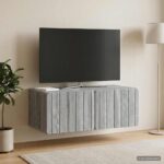 vidaXL Nástenná TV skrinka Nástenný Sivá sonoma 78,5 x 41 x 30 cm