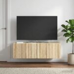 vidaXL Nástenná TV skrinka Dub sonoma 98 x 41 x 30 cm Kompozitné drevo – Obrázok 4