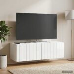 vidaXL Nástenná TV skrinka Biela s vysokým leskom 98 x 41 x 30 cm
