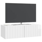vidaXL Nástenná TV skrinka Biela s vysokým leskom 98 x 41 x 30 cm – Obrázok 3