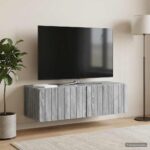 vidaXL Nástenná TV skrinka Nástenný Sivá sonoma 98 x 41 x 30 cm – Obrázok 4