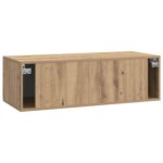 vidaXL Nástenná TV skrinka Nástenný Dub artisan 98 x 41 x 30 cm – Obrázok 8