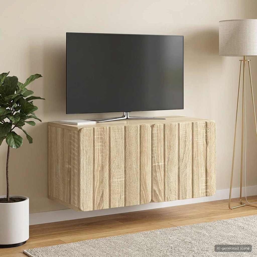 898367_1.jpg vidaXL Nástenná TV skrinka Nástenný Dub sonoma 59,5 x 31 x 30 cm – Obrázok 1