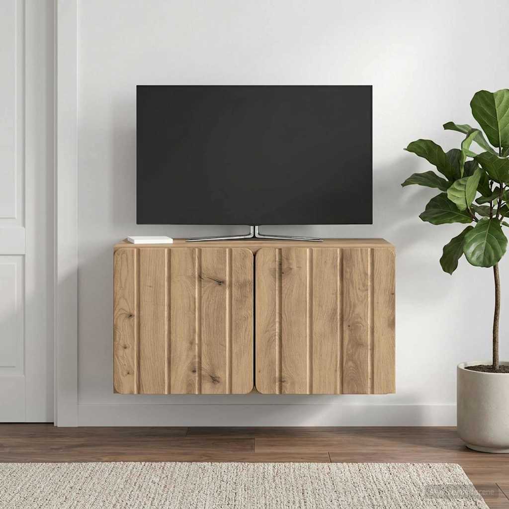 898374_1.jpg vidaXL Nástenná TV skrinka Nástenný Dub artisan 59,5 x 31 x 30 cm – Obrázok 1