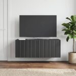 vidaXL Nástenná TV skrinka Čierna 78,5 x 31 x 30 cm Kompozitné drevo