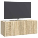 vidaXL Nástenná TV skrinka Nástenný Dub sonoma 78,5 x 31 x 30 cm – Obrázok 3