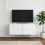 vidaXL Nástenná TV skrinka Biela s vysokým leskom 78,5 x 31 x 30 cm
