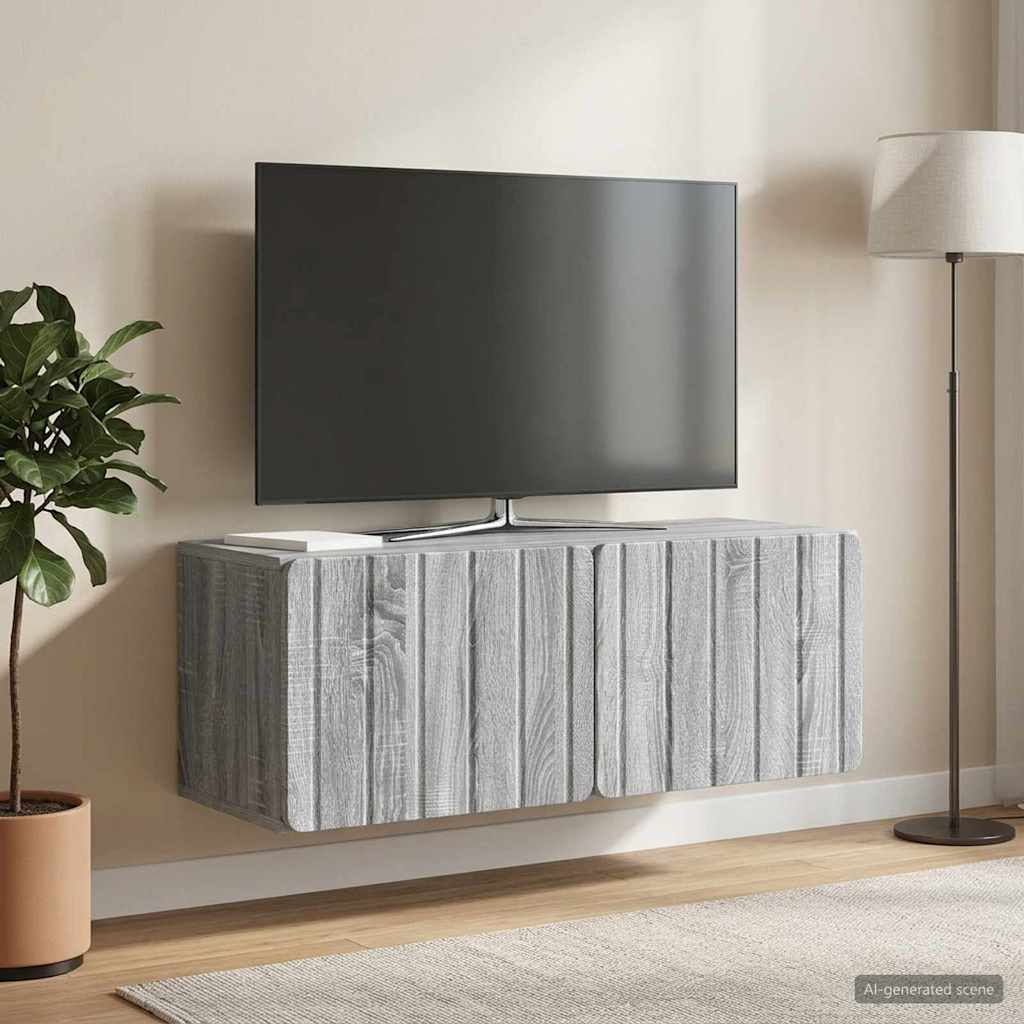 898381_1.jpg vidaXL Nástenná TV skrinka Nástenný Sivá sonoma 78,5 x 31 x 30 cm – Obrázok 1