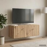 vidaXL Nástenná TV skrinka Nástenný Dub artisan 78,5 x 31 x 30 cm – Obrázok 4