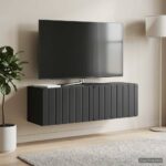 vidaXL Nástenná TV skrinka Čierna 98 x 31 x 30 cm Kompozitné drevo – Obrázok 4