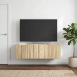 vidaXL Nástenná TV skrinka Dub sonoma 98 x 31 x 30 cm Kompozitné drevo
