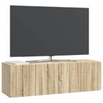 vidaXL Nástenná TV skrinka Dub sonoma 98 x 31 x 30 cm Kompozitné drevo – Obrázok 3